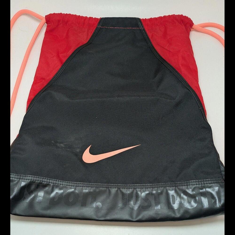 Nike Just Do It‎ Drawstring Red Orange Black Gym Bag Travel Backpack